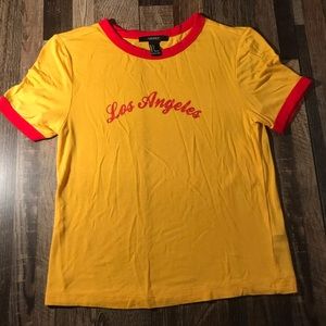 Los Angeles Forever 21 Mustard/Red Crop top